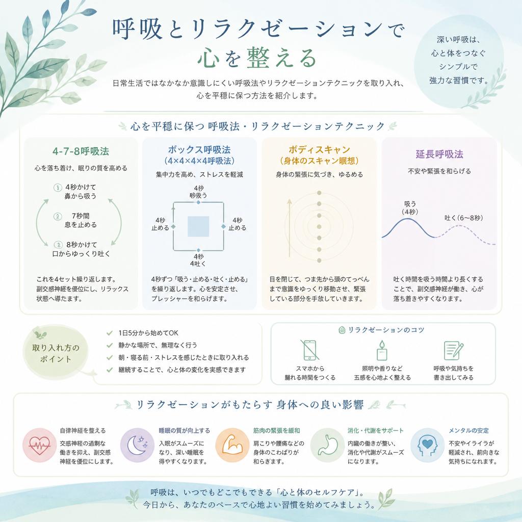 リラクゼーション・呼吸法で心を解放